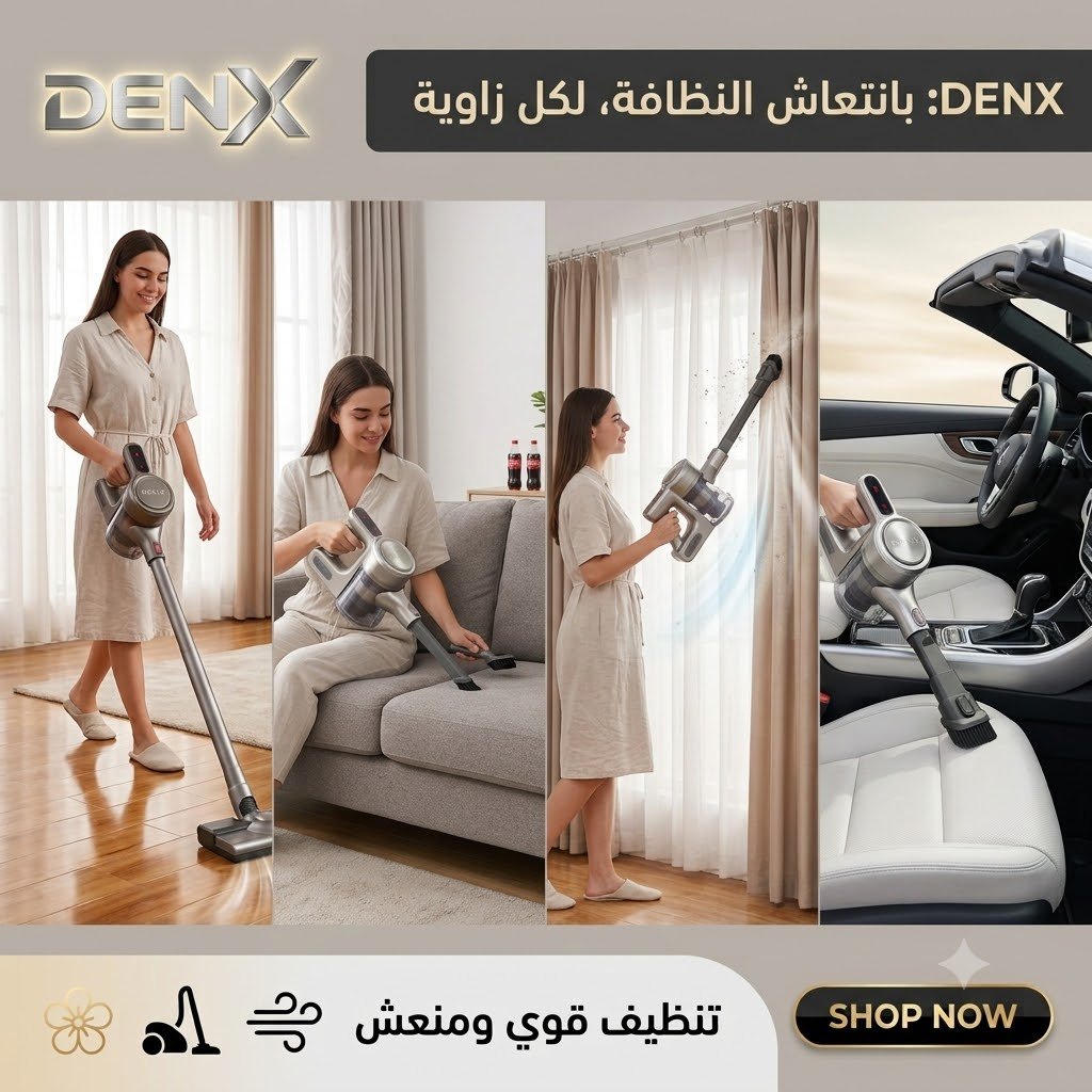 استخدامات متعددة لمكنسة DENX في المنزل والسيارة